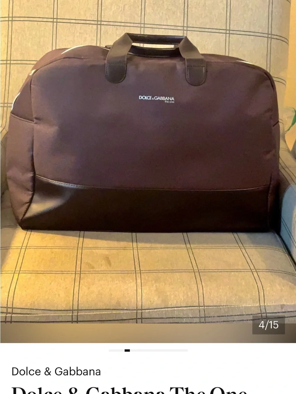 Dolce & Gabbana The One. Chocolate Brown Men’s Duffel with Leather Trim